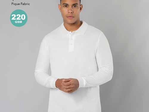 Polo unisexe à manches longues en tissu piqué - Charlot Personnalise