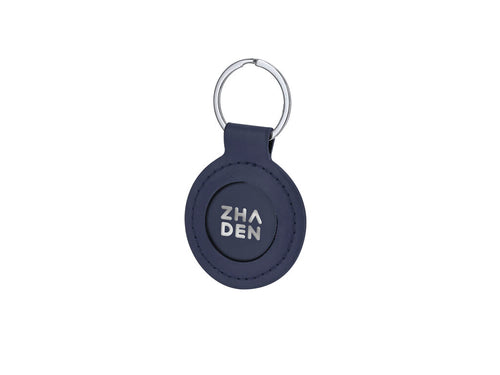 Porte-clés en PU avec plaque métallique et coutures assorties - Puckler Personnalise
