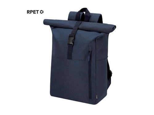 Sac à dos en RPET 300D résistant avec fermeture roulée et boucle - Wendell Personnalise