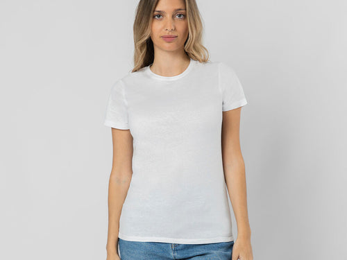 T-shirt à manches courtes, coupe féminine, confectionnée en doux coton uni 100 % 150 g/m² - Epika Personnalise