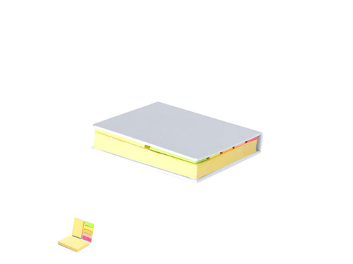 Cahier avec couvertures rigides en carton recyclé et notes adhésives - Quepro Personnalise