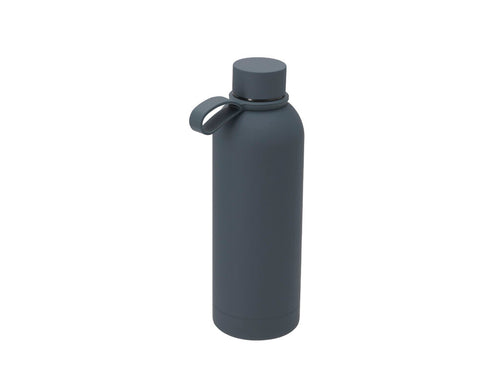 Gourde de 750 ml en acier inoxydable avec finition caoutchoutée - Caneco Personnalise