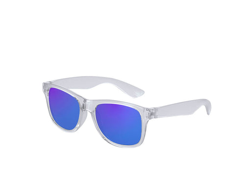Lunettes de soleil avec protection UV 400, monture translucide et verres à effet miroir - Jarina Personnalise