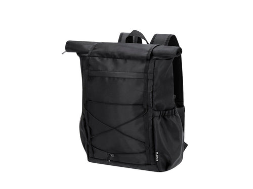 Sac à dos en polyester RPET 290D avec un système de fermeture zippée roulante et une seconde fermeture velcro - Zanjur Personnalise