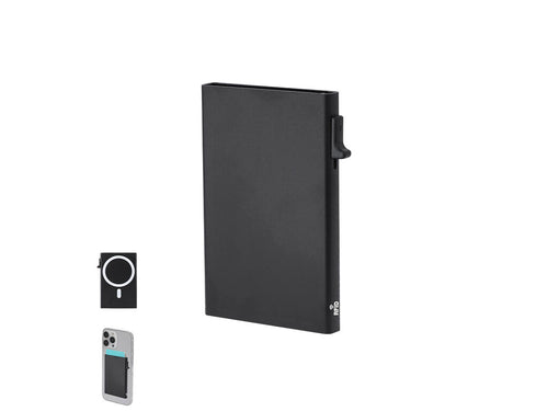 Porte-cartes en aluminium avec porte-magnétique magnétique - Alfek Personnalise