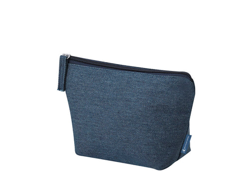 Trousse fabriquée principalement en tissu denim recyclé - Zinnia Personnalise