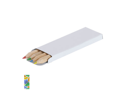Des boîtes de 4 crayons en bois, avec un corps hexagonal et des mines de différentes couleurs - Siskin Personnalise