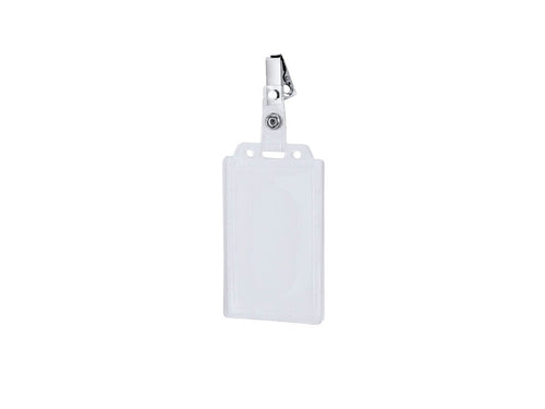 Identifiant PS rigide avec pince métallique en orientation portrait - Helock Personnalise