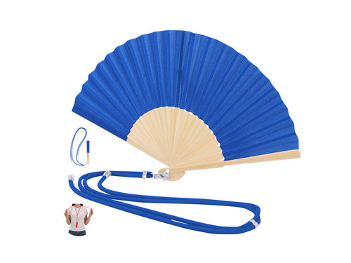 Ventilateur fabriqué avec un tissu polyester résistant et des tiges flexibles en bambou - Crusoe Personnalise