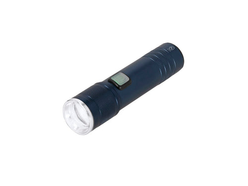 Lampe torche en aluminium recyclé avec une finition mate et un zoom extensible - Benyor Personnalise