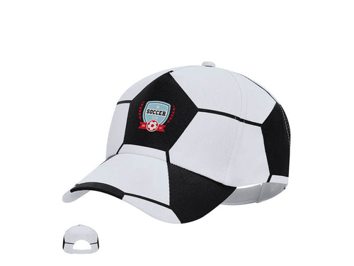 Casquette de sport avec le design original du ballon de football à 5 panneaux en coton - Wesson Personnalise