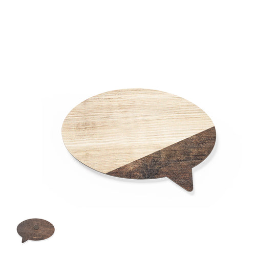 Aimant sandwich original en bois naturel avec une finition bicolore - Talier Personnalise