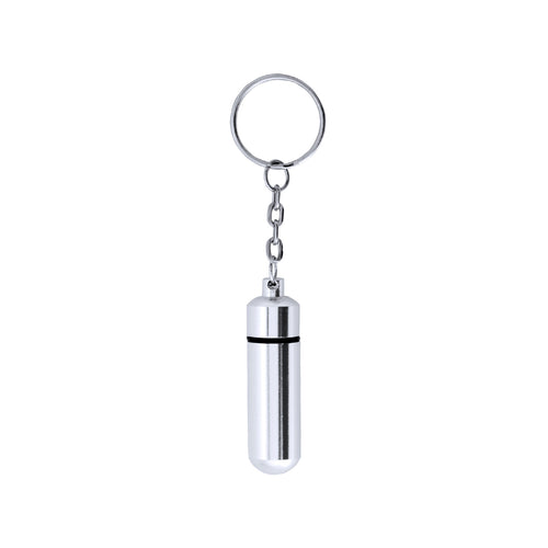 Porte-Clés pilulier de forme discrète avec corps en aluminium brillant - Alumpill Personnalise