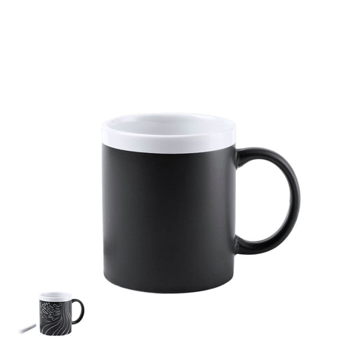 Mug en céramique de 350 ml au corps noir en ardoise pour écrire - Colorful Personnalise