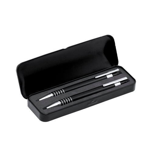 Set de stylo à poussoir et porte-mines au design original bicolore - Sheridan Personnalise