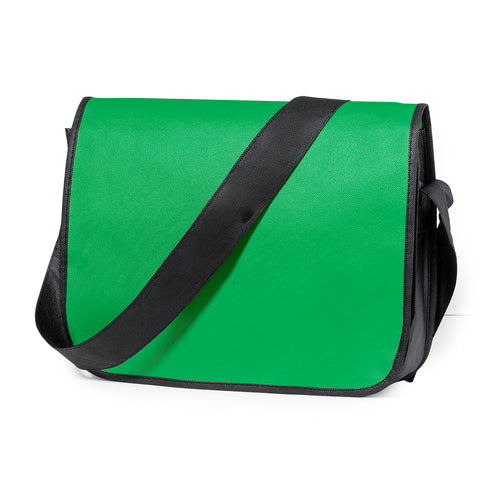 Sacoche porte-documents avec rabat à fermeture velcro en intissé résistant avec une élégante bordure noire - Bernice Personnalise