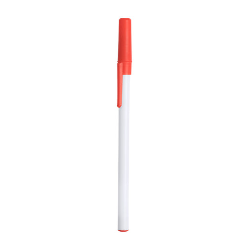 Stylo avec capuchon au design bicolore classique, avec corps lisse blanc translucide - Elky Personnalise
