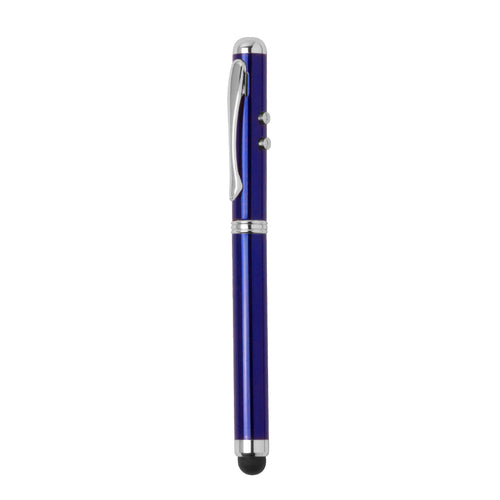 Stylo laser métallique dans une finition brillante élégante, avec des boutons d'activation latéraux pour les fonctions laser et lampe de poche (piles bouton incluses) - Snarry Personnalise