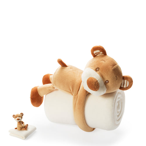 Couverture avec nounours en polaire fleece douce et chaude, grammage 200g/m2 - Yogui Personnalise