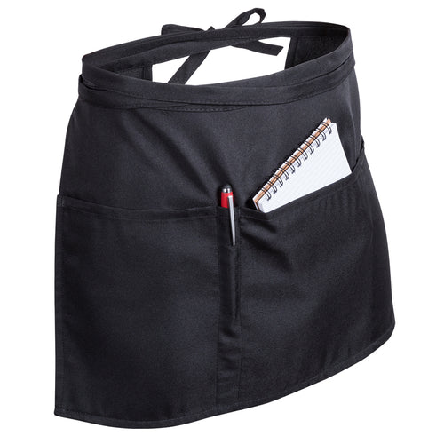 Tablier pour la taille en 100% polyester avec une finition douce dans une élégante couleur noire - Milty Personnalise