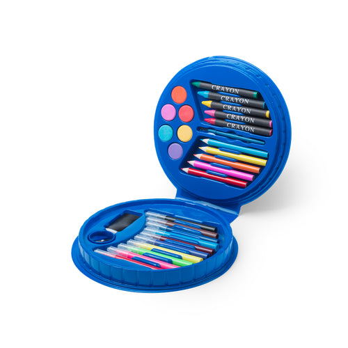 Ensemble de 14 pièces dans un étui au design circulaire résistant, finition en couleurs lumineuses et intérieur avec compartiments de sécurité - Trinen Personnalise