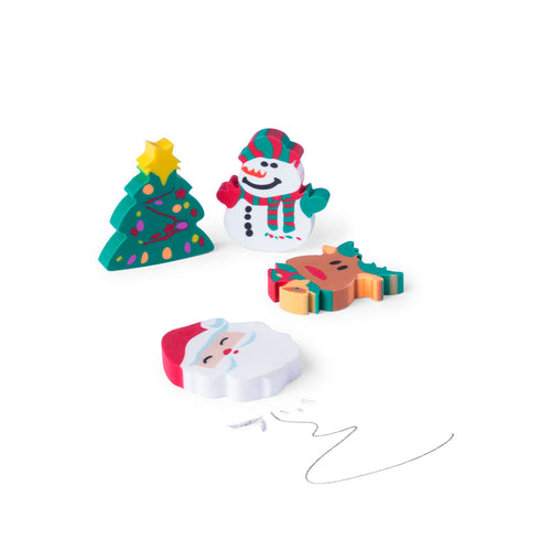 Ensemble de gommes avec des dessins de Noël originaux - Flop Personnalise