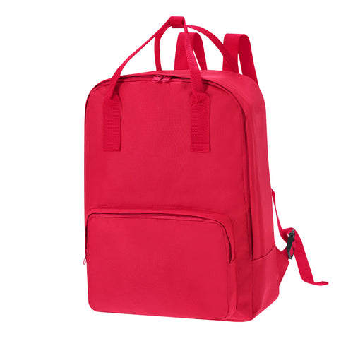 Sac à dos en polyester 600D polyester au design urbain décontracté, avec poignées résistantes assorties, fermeture zippée et poche frontale - Soken Personnalise