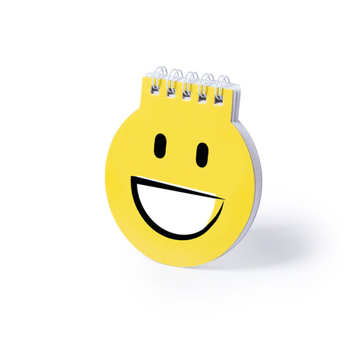 Carnet avec motifs amusants d´emoji en jaune éclatant - Winlon Personnalise