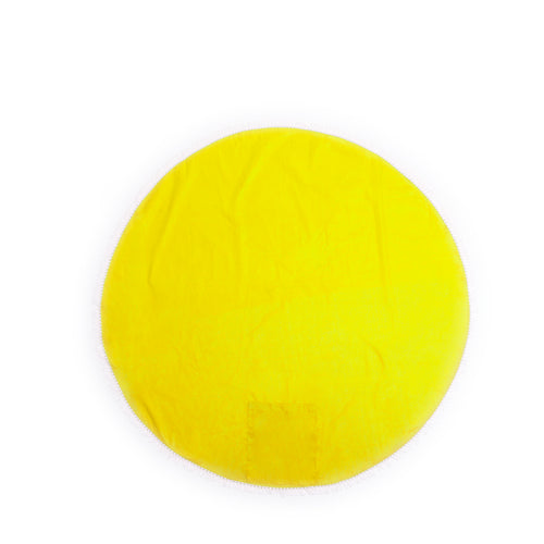 Tapis en coton de 125 g/m2 de forme circulaire originale avec une finition frangée - Hansier Personnalise