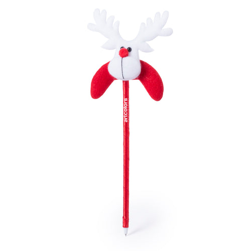 Stylo à bille au design original de Noël avec corps en finition métallique brillante - Tidil Personnalise