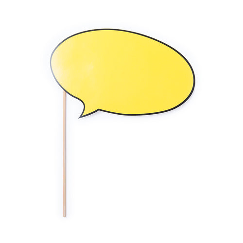 Bulle de dialogue pour selfie de couleur jaune éclatante avec une grande surface de marquage - Kraliem Personnalise