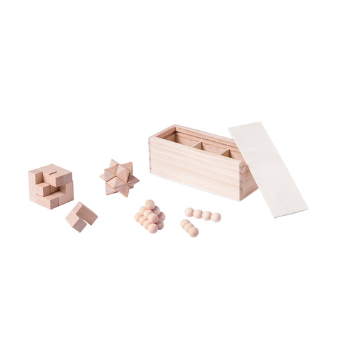 Ensemble addictif de 3 jeux d´adresse en bois naturel - Genium Personnalise