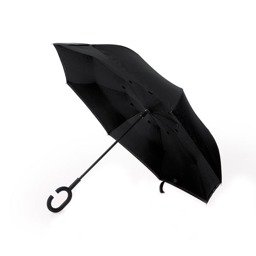 Parapluie réversible à 8 panneaux, en matériau pongé résistant et avec une poignée originale mains libres - Hamfrey Personnalise