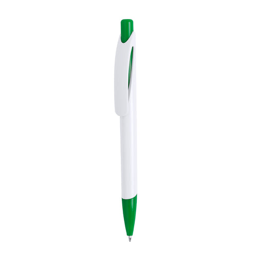 Stylo à poussoir bicolore avec accessoires et pointe assortie, corps blanc - Hurban Personnalise