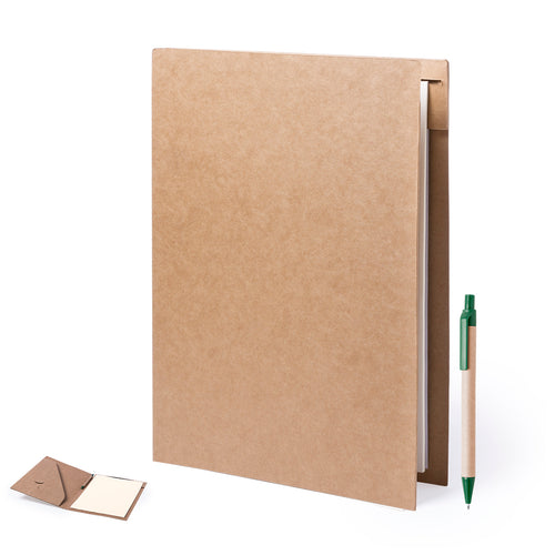 Conférencier en carton recyclé résistant rigide avec stylo à bille en carton recyclé assorti inclus - Bloguer Personnalise
