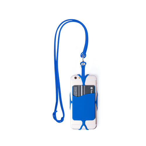 Lanyard pratique et confortable en silicone avec support intégré pour smartphone et porte-carte - Veltux Personnalise
