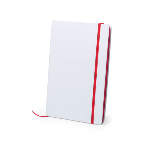 Bloc-notes avec couverture rigide au toucher doux, finition blanche - Kaffol Personnalise