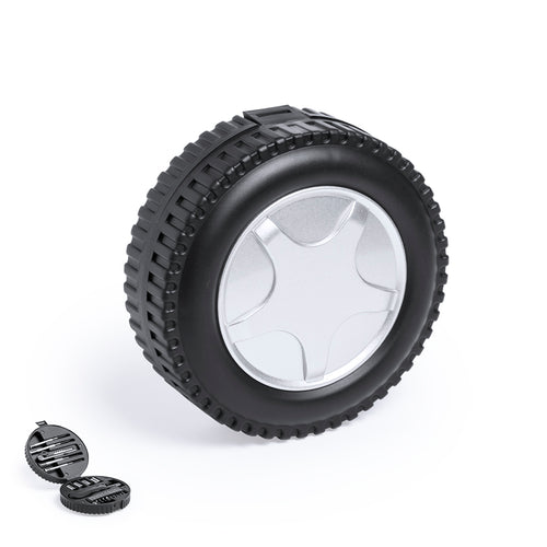 Set d´outils avec 20 accessoires dans un étui robuste en forme de roue - Wheels Personnalise