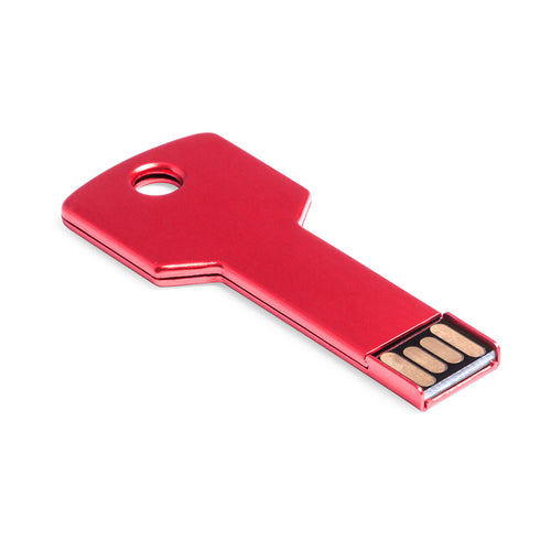 Clé USB de 16 GO en forme de clé, finition en aluminium brillant et conçue pour un usage sur porte-clés - Fixing 16GB Personnalise