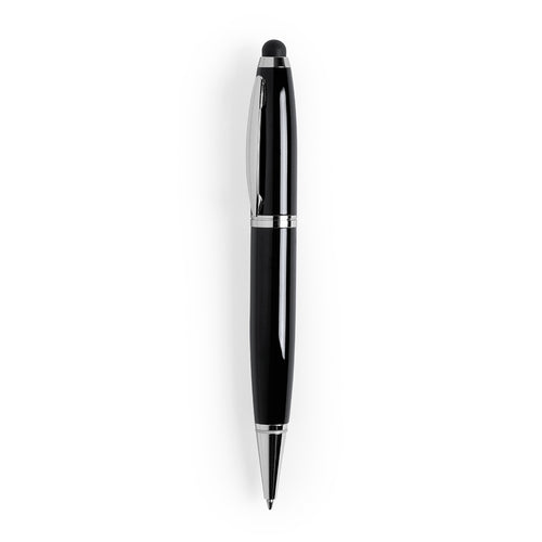 Stylo à bille technologique, avec une mémoire USB de 16 GB intégrée dans le capot et un pointeur en caoutchouc lisse assorti - Sivart 16GB Personnalise