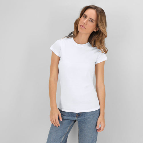 T-Shirt blanc femme KEYA WCS150 Personnalise