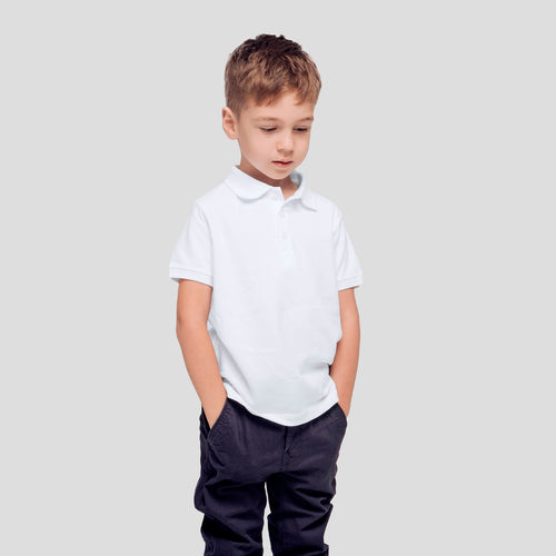 Polo piqué blanc KEYA YPS180 pour enfants Personnalise
