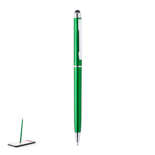Stylo à bille avec mécanisme rotatif avec corps en finition métallique lisse - Alfil Personnalise
