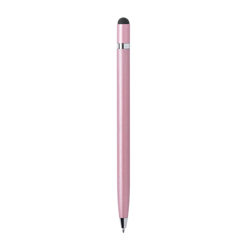 Stylo à bille à pointeur à mécanisme rotatif avec corps en aluminium au fini métallique lisse - Mulent Personnalise