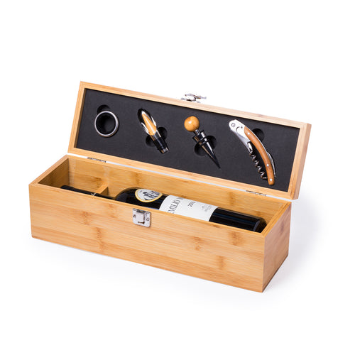 Service pour vin haut de gamme fini en bois de bambou - Boriax Personnalise