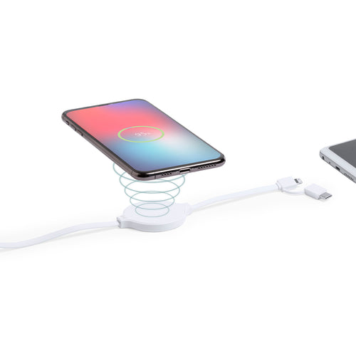 Chargeur sans fil ultra compact en monocolore blanche - Pikat Personnalise