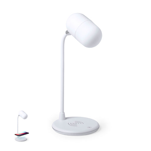 Lampe multifonction tout-en-un en finition blanche, avec Bluetoothspeaker® 4 - Lerex Personnalise