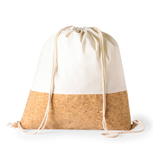 Sac à dos en liège naturel et coton souple, cordes autobloquantes de couleur naturelle et coins renforcés - Galsin Personnalise