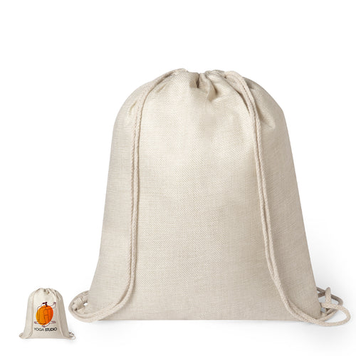 Sac à dos à cordelette en polyester 150 g/ m2 résistant au toucher doux, couleur, inspiration éco, naturelle, spécialement conçu pour l'impression par sublimation - Lizcom Personnalise