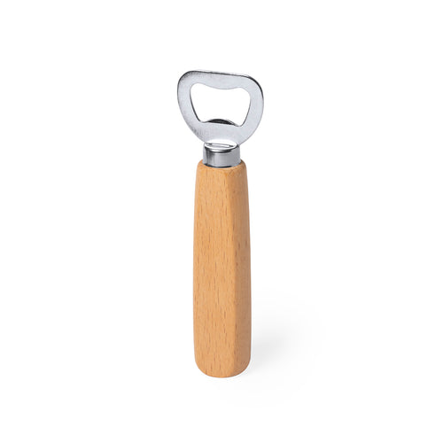 Ouvre-bouteille en hêtre poli, intérieur en acier inoxydable - Nacul Personnalise